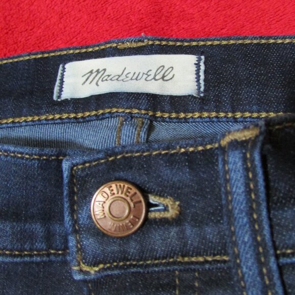 Madewell 9" High Rise Skinny Dark Wash Jeans - Picture 5 of 8